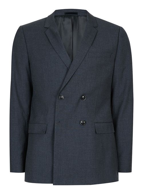 Grey Double Breasted Skinny Fit Suit - Deji & Kola