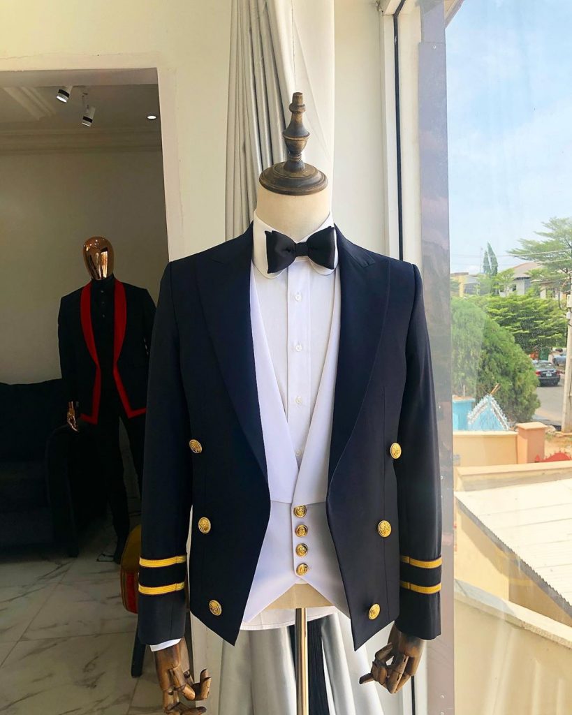 Shop Navy Blue Royal “Marine” Ceremonial Suit and pant - Deji & Kola