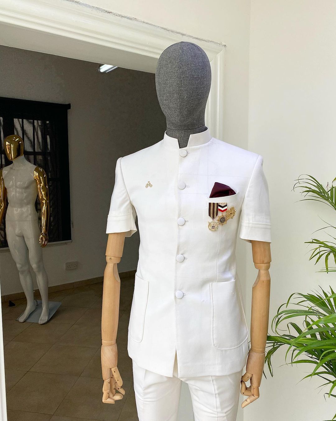 High Fashion Khaki SAFARI Long length Sleeve ( military sty - SKU: ID#KV6736