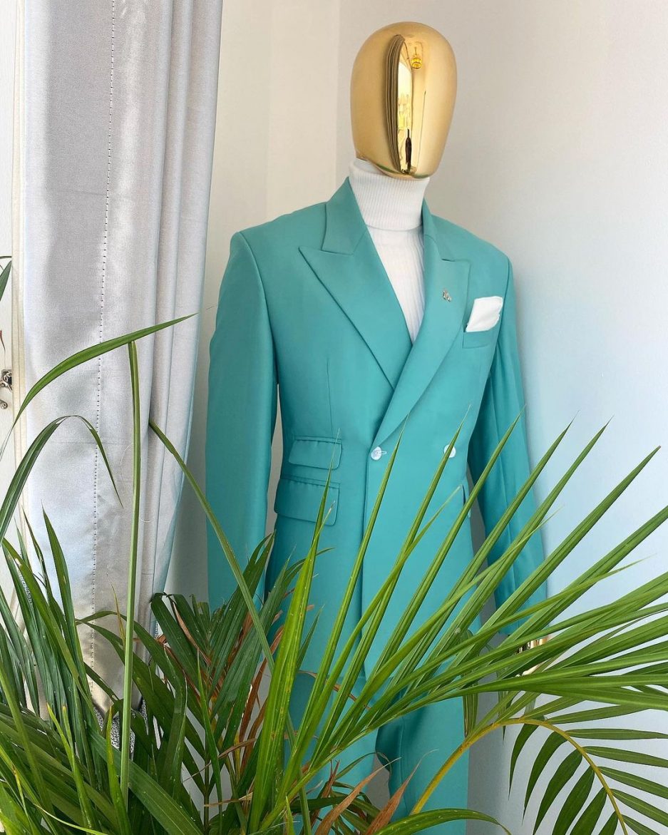 Shop Light green,1 button double breasted suit -Deji & Kola