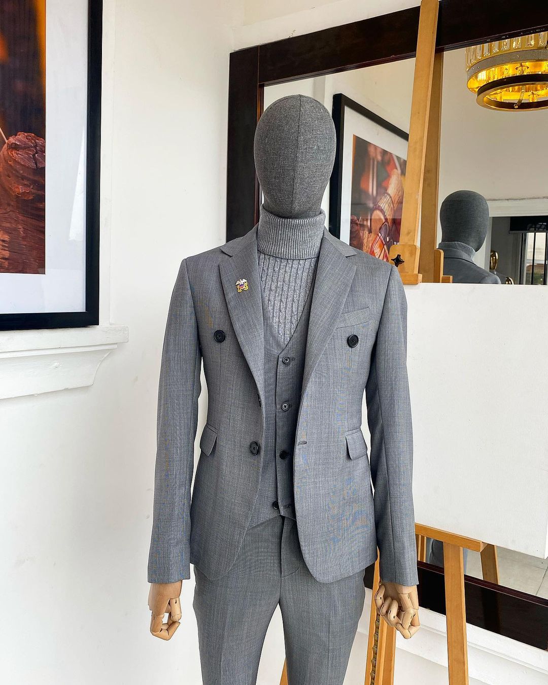 Shop Irish Grey Nobility fabric Notch lapel Corporate Suit -Deji & Kola