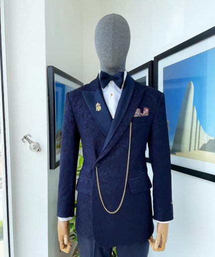 Shop “Samurai” Shawl & straight cut lapel tuxedo suit.-Deji & Kola