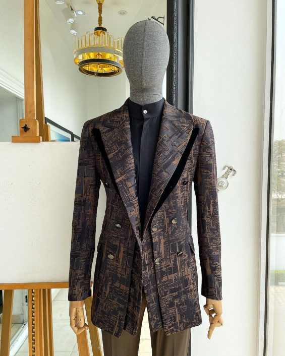 Shop “Made In Lagos”, Quad peak lapel, triple breasted suit - Deji & Kola