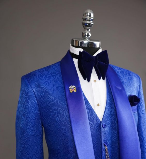 Shop A royal blue shawl lapel tuxedo Suit - Deji&Kola