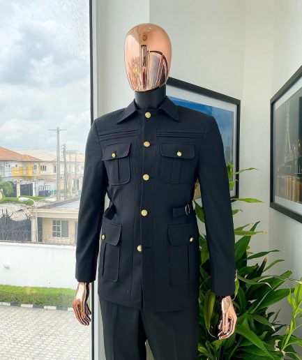 Dejiandkola - A Reloaded Pin Stripe “French” safari suit