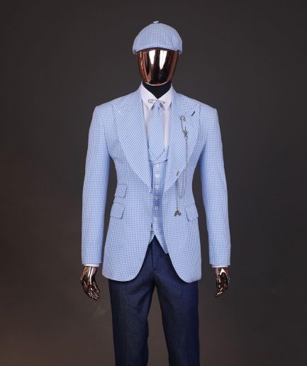 A Midnight Blue “French” Safari Suit And Matching Pant Trousers